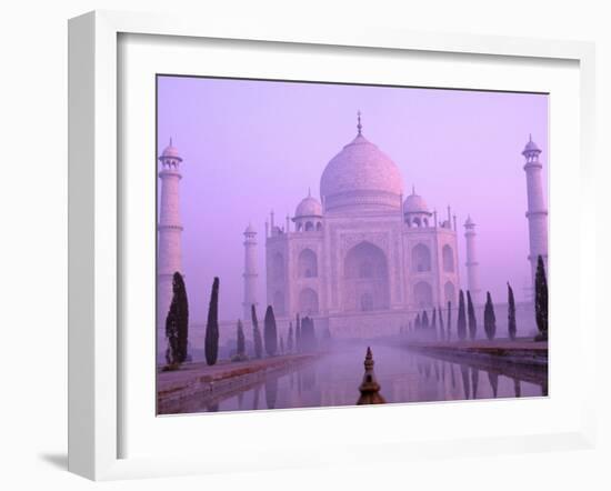 Taj Mahal at Dawn, Agra, India-Pete Oxford-Framed Premium Photographic Print