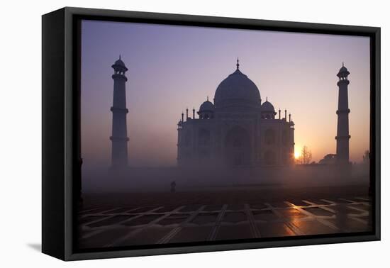 Taj Mahal at Sunrise, UNESCO World Heritage Site, Agra, Uttar Pradesh, India, Asia-Peter Barritt-Framed Stretched Canvas