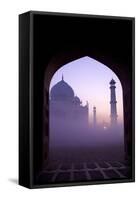 Taj Mahal at Sunrise, UNESCO World Heritage Site, Agra, Uttar Pradesh, India, Asia-Peter Barritt-Framed Stretched Canvas