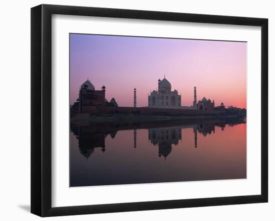 Taj Mahal at Sunset, UNESCO World Heritage Site, Agra, Uttar Pradesh State, India-Gavin Hellier-Framed Photographic Print