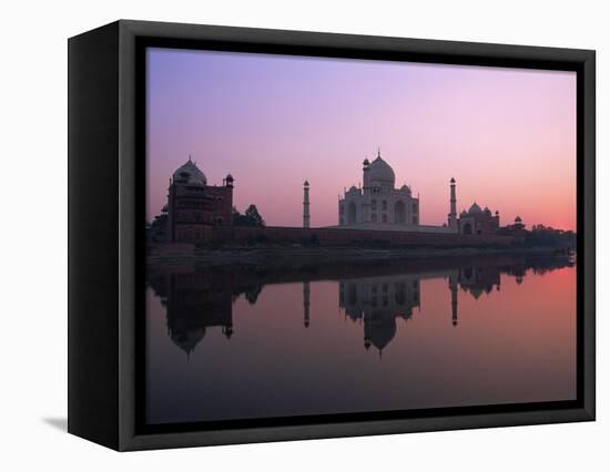 Taj Mahal at Sunset, UNESCO World Heritage Site, Agra, Uttar Pradesh State, India-Gavin Hellier-Framed Stretched Canvas