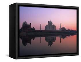 Taj Mahal at Sunset, UNESCO World Heritage Site, Agra, Uttar Pradesh State, India-Gavin Hellier-Framed Stretched Canvas