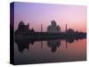 Taj Mahal at Sunset, UNESCO World Heritage Site, Agra, Uttar Pradesh State, India-Gavin Hellier-Stretched Canvas