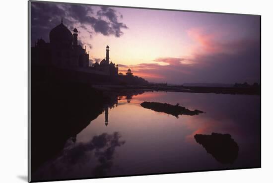 Taj Mahal at sunset-Charles Bowman-Mounted Photographic Print