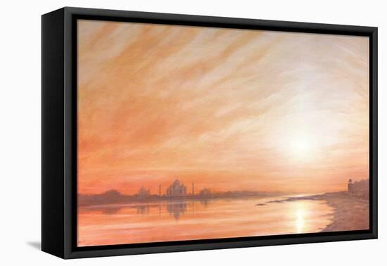 Taj Mahal at Sunset-Derek Hare-Framed Stretched Canvas