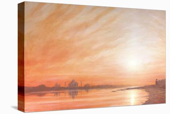 Taj Mahal at Sunset-Derek Hare-Stretched Canvas