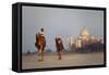Taj Mahal Camels-Charles Bowman-Framed Stretched Canvas