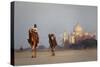 Taj Mahal Camels-Charles Bowman-Stretched Canvas