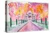 Taj Mahal - Colorful Crown Of The Palace And Love-Markus Bleichner-Stretched Canvas