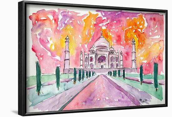 Taj Mahal - Colorful Crown Of The Palace And Love-Markus Bleichner-Framed Art Print