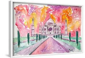 Taj Mahal - Colorful Crown Of The Palace And Love-Markus Bleichner-Framed Art Print