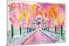 Taj Mahal - Colorful Crown Of The Palace And Love-Markus Bleichner-Mounted Art Print