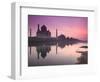 Taj Mahal From Along the Yamuna River at Dusk, India-Walter Bibikow-Framed Photographic Print