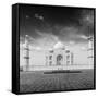 Taj Mahal. Indian Symbol - India Travel Background. Agra, India. Black and White Version-f9photos-Framed Stretched Canvas