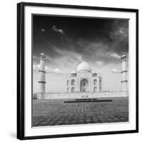 Taj Mahal. Indian Symbol - India Travel Background. Agra, India. Black and White Version-f9photos-Framed Photographic Print