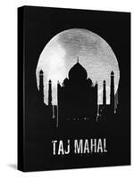 Taj Mahal Landmark Black-null-Stretched Canvas