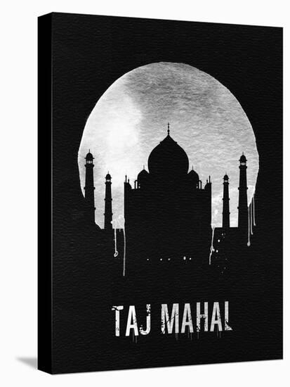 Taj Mahal Landmark Black-null-Stretched Canvas