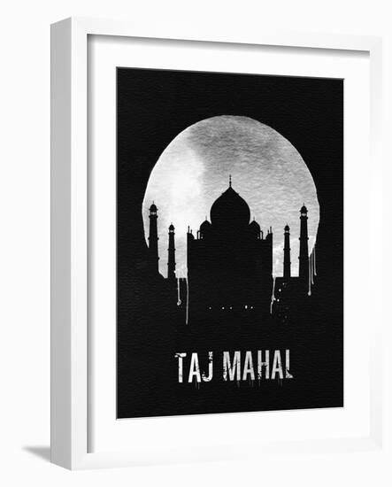 Taj Mahal Landmark Black-null-Framed Art Print