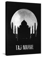 Taj Mahal Landmark Black-null-Stretched Canvas