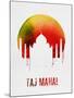 Taj Mahal Landmark Red-null-Mounted Art Print