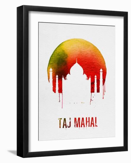 Taj Mahal Landmark Red-null-Framed Art Print