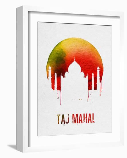 Taj Mahal Landmark Red-null-Framed Art Print