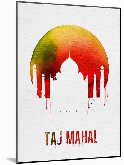 Taj Mahal Landmark Red-null-Mounted Art Print