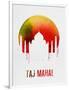 Taj Mahal Landmark Red-null-Framed Art Print