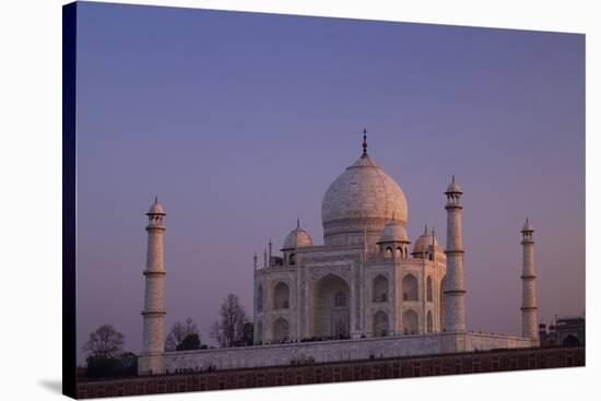 Taj Mahal North Side Viewed across Yamuna River at Sunset, Agra, Uttar Pradesh, India, Asia-Peter Barritt-Stretched Canvas