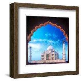 Taj Mahal Palace from Mosque-null-Framed Art Print