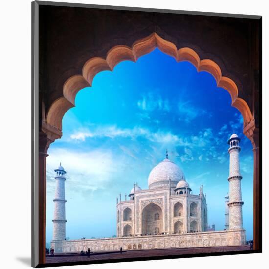 Taj Mahal Palace from Mosque-null-Mounted Art Print