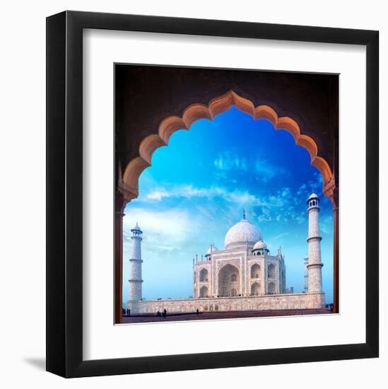 Taj Mahal Palace from Mosque-null-Framed Art Print