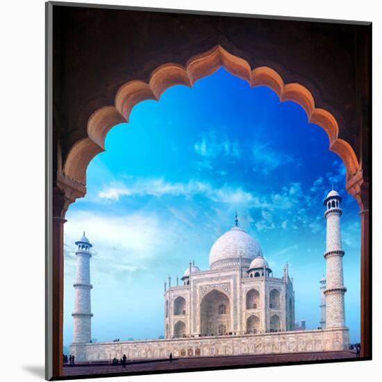 Taj Mahal Palace from Mosque-null-Mounted Art Print