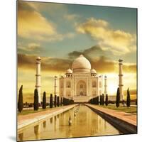 Taj Mahal Palace In India On Sunrise-Andrushko Galyna-Mounted Art Print