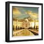 Taj Mahal Palace In India On Sunrise-Andrushko Galyna-Framed Art Print