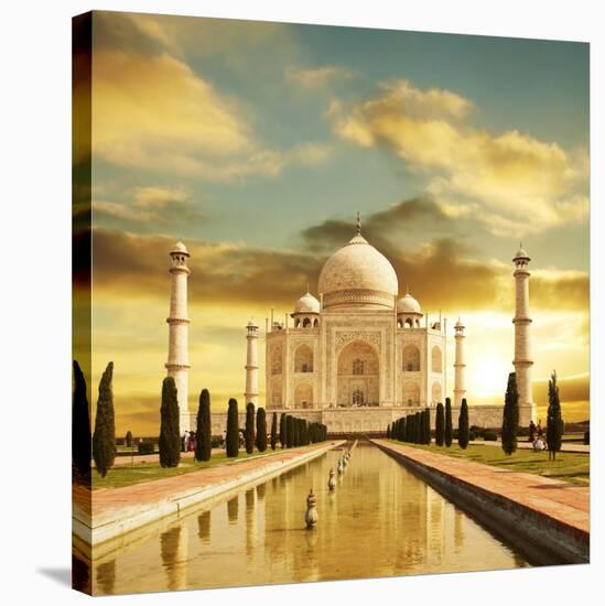 Taj Mahal Palace In India On Sunrise-Andrushko Galyna-Stretched Canvas