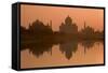 Taj Mahal Reflected in the Yamuna River at Sunset-Doug Pearson-Framed Stretched Canvas