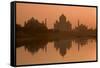 Taj Mahal Reflected in the Yamuna River at Sunset-Doug Pearson-Framed Stretched Canvas