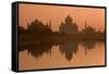 Taj Mahal Reflected in the Yamuna River at Sunset-Doug Pearson-Framed Stretched Canvas