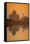 Taj Mahal Reflected in the Yamuna River at Sunset-Doug Pearson-Framed Stretched Canvas