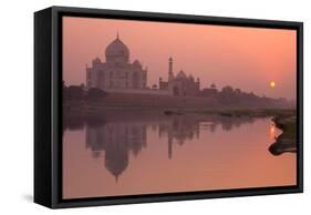 Taj Mahal Reflected in the Yamuna River at Sunset-Doug Pearson-Framed Stretched Canvas