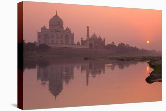 Taj Mahal Reflected in the Yamuna River at Sunset-Doug Pearson-Stretched Canvas
