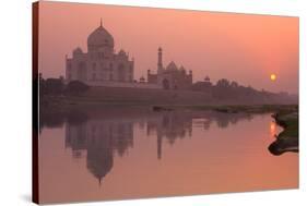 Taj Mahal Reflected in the Yamuna River at Sunset-Doug Pearson-Stretched Canvas