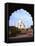 Taj Mahal Through Ornate Arch-Charles Bowman-Framed Stretched Canvas