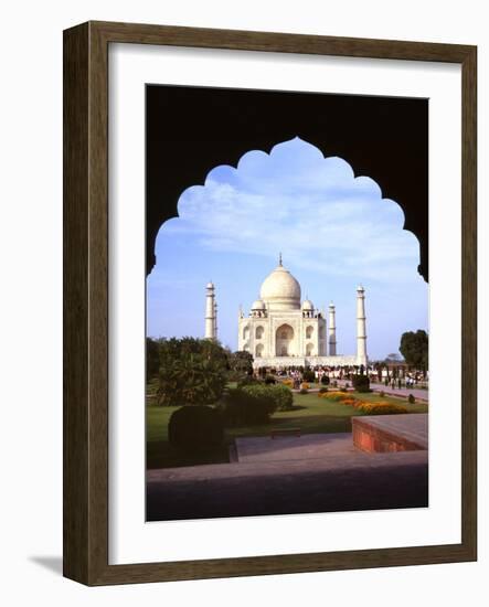 Taj Mahal Through Ornate Arch-Charles Bowman-Framed Photographic Print