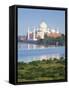 Taj Mahal, UNESCO World Heritage Site, across the Jumna (Yamuna) River, Agra, Uttar Pradesh State,-Gavin Hellier-Framed Stretched Canvas