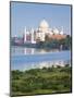 Taj Mahal, UNESCO World Heritage Site, across the Jumna (Yamuna) River, Agra, Uttar Pradesh State,-Gavin Hellier-Mounted Photographic Print