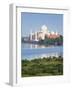 Taj Mahal, UNESCO World Heritage Site, across the Jumna (Yamuna) River, Agra, Uttar Pradesh State,-Gavin Hellier-Framed Photographic Print