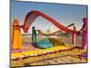 Taj Mahal, UNESCO World Heritage Site, across Yamuna River, Women Drying Colourful Saris, Agra, Utt-Gavin Hellier-Mounted Photographic Print