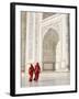 Taj Mahal, UNESCO World Heritage Site, Women in Colourful Saris, Agra, Uttar Pradesh State, India,-Gavin Hellier-Framed Photographic Print